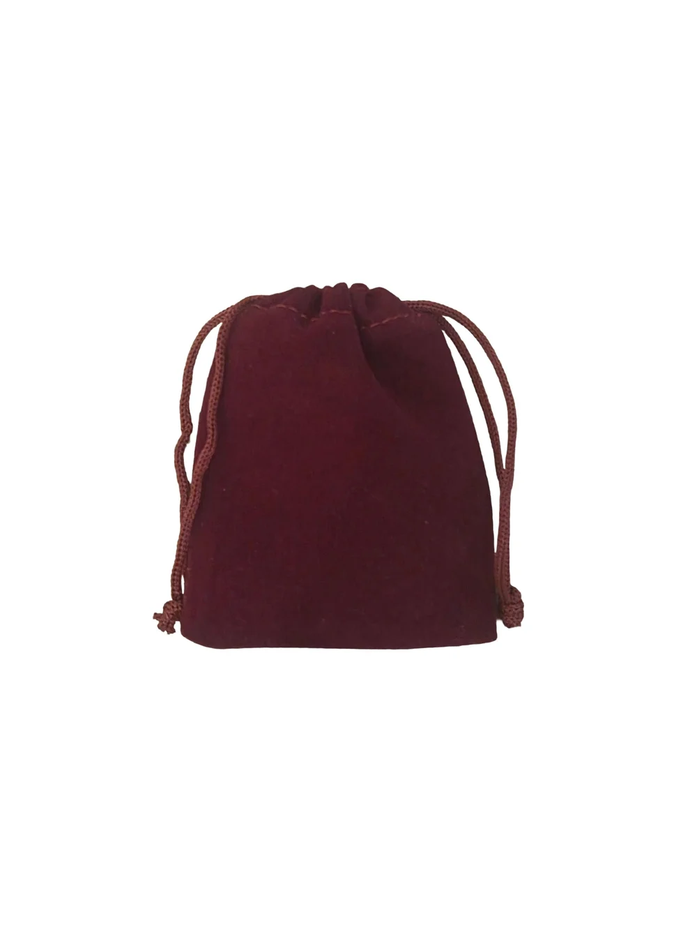 Dark Red Velvet Drawstring Pouch